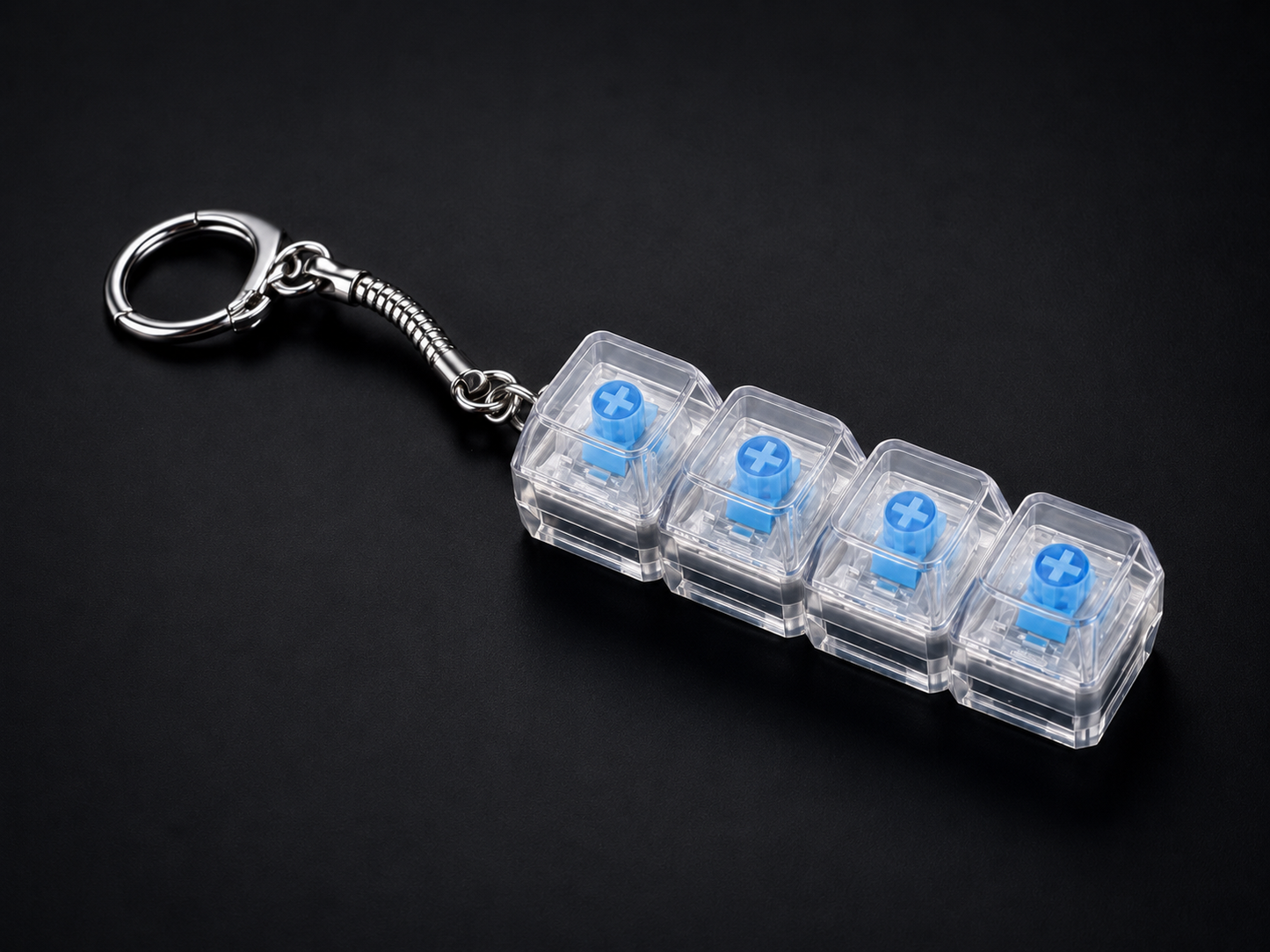 LED Mechanical Switch Keychain — Satisfying Click Fidget with Light-Up Keys