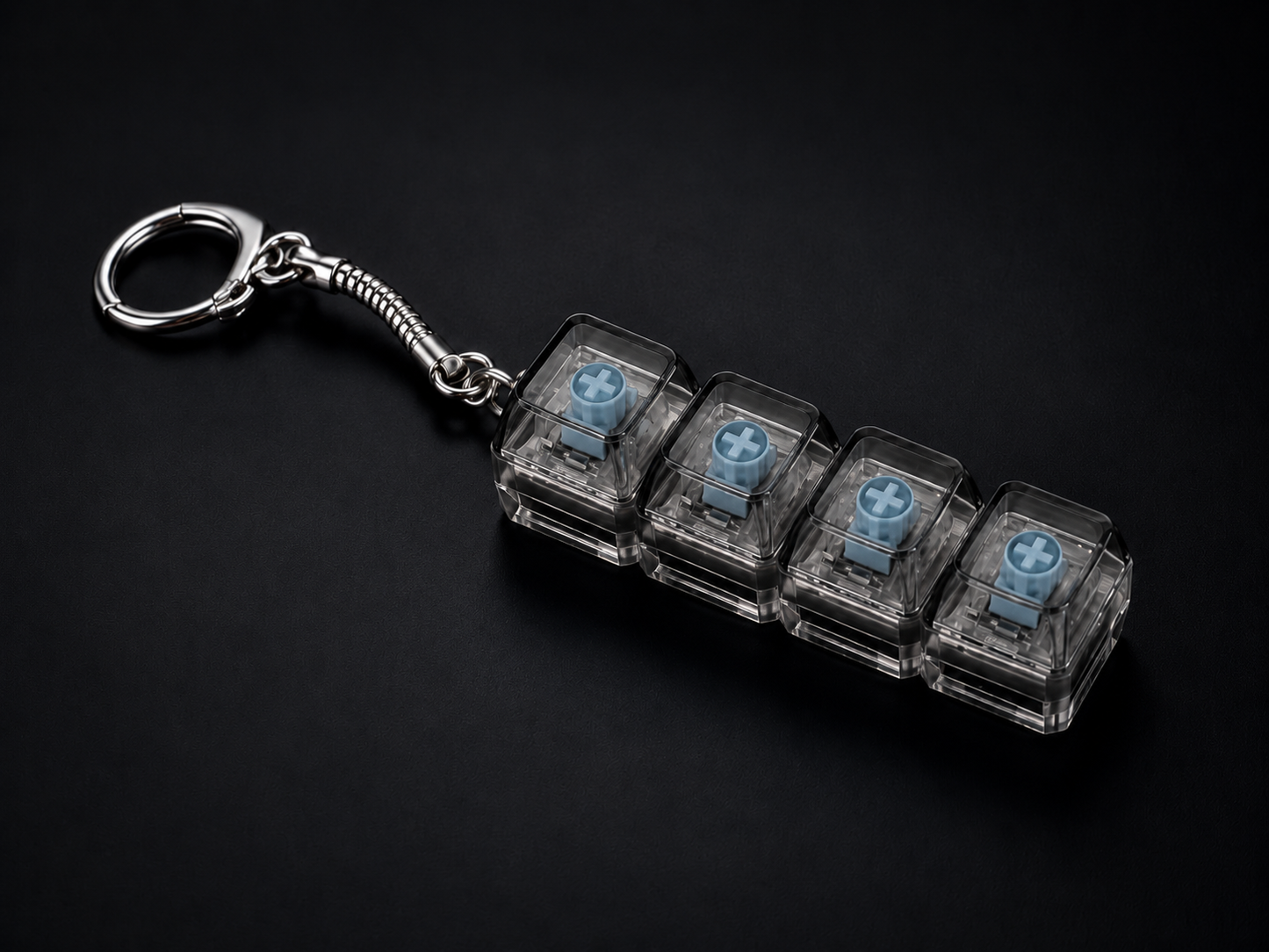 LED Mechanical Switch Keychain — Satisfying Click Fidget with Light-Up Keys