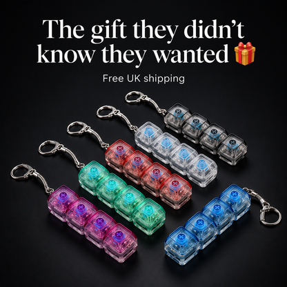 LED Mechanical Switch Keychain — Satisfying Click Fidget with Light-Up Keys